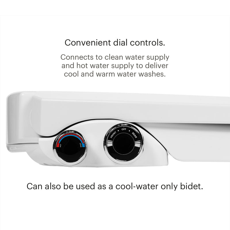 Brondell EcoSeat S102 Dual Temperature Non-Electric Bidet Toilet Seat