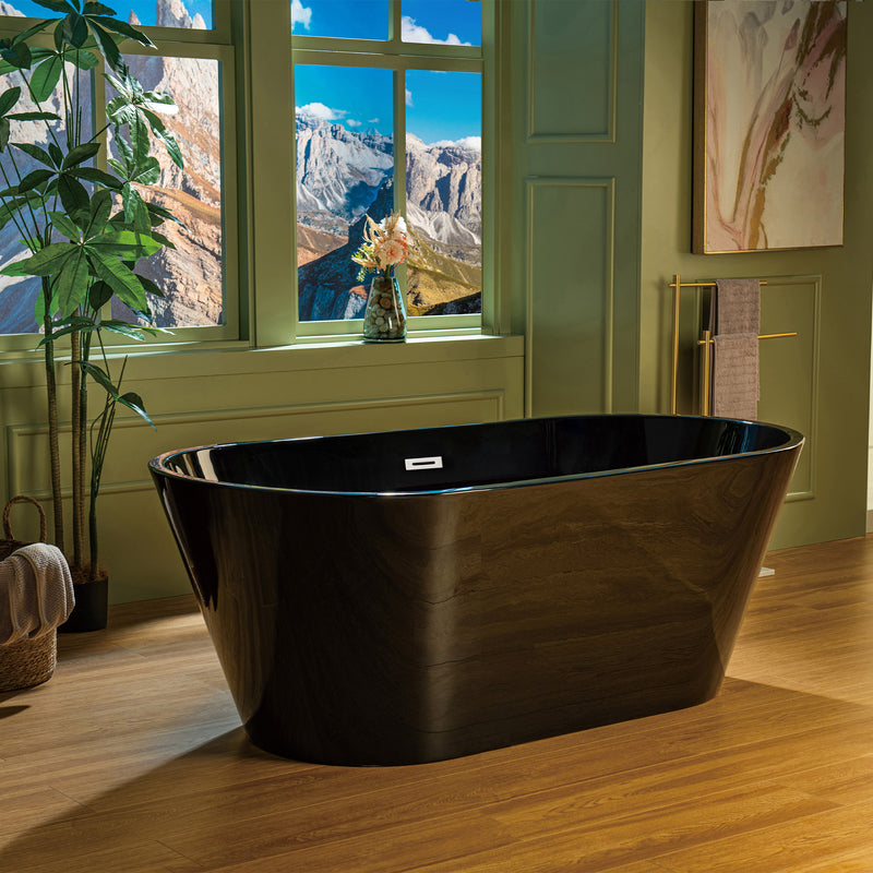 Woodbridge 59" Freestanding Contemporary Acrylic Soaking Bathtub B8814-CH