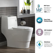 WOODBRIDGE T-0019 Dual Flush Elongated One Piece Toilet