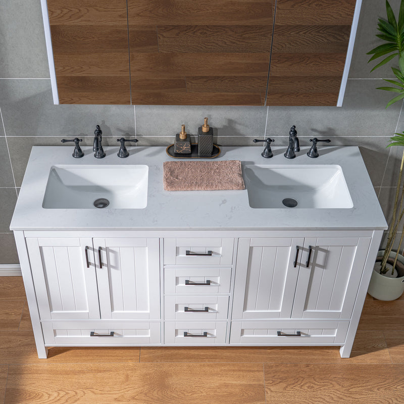 WOODBRIDGE Dover-60-D Freestanding Double-Basin Vanity