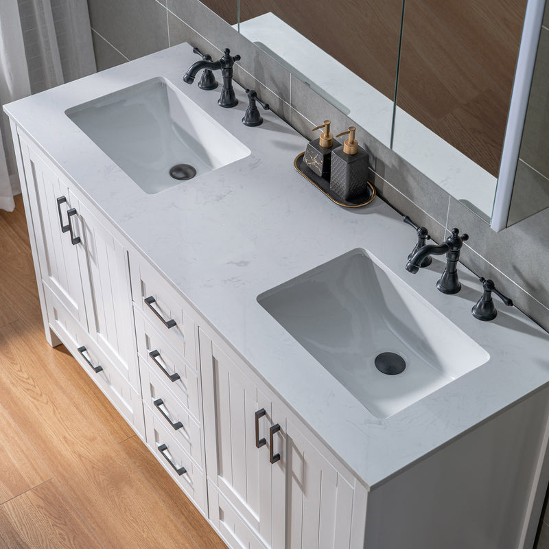 WOODBRIDGE Dover-60-D Freestanding Double-Basin Vanity