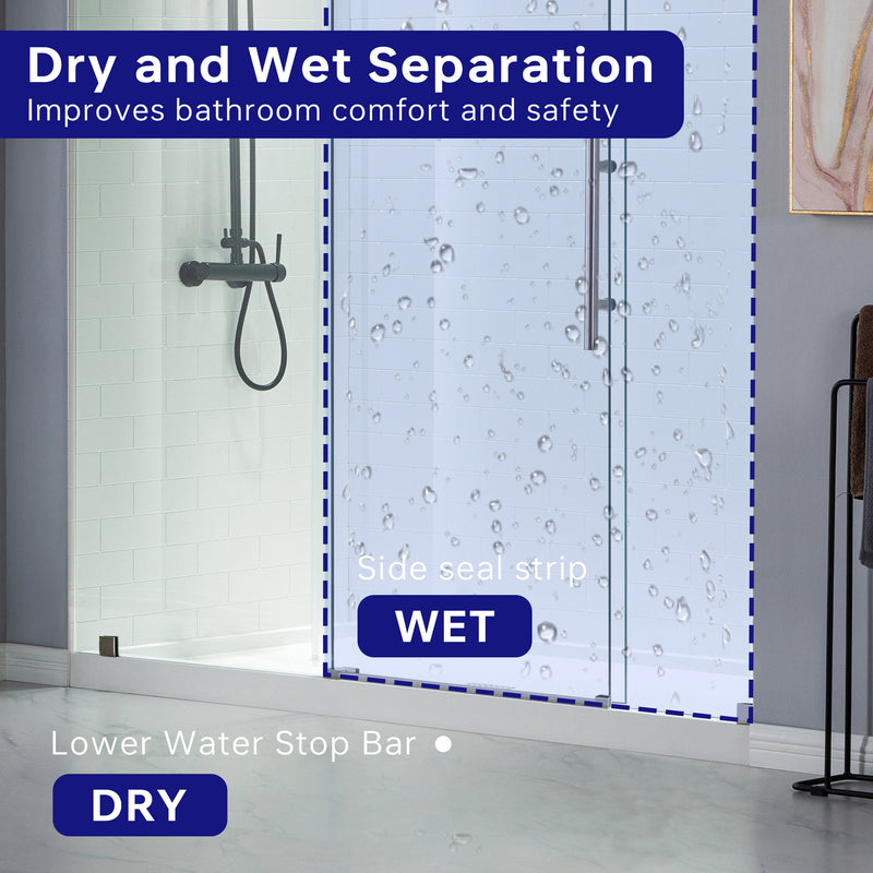 Woodbridge MBSDC7276 Frameless Shower Door, 68-72in x 76in