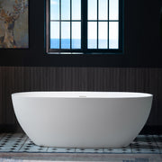 WOODBRIDGE 71 in x 31-1/2 in solid surface stone resin freestanding bathtub in Matte White (closest matching family photo)