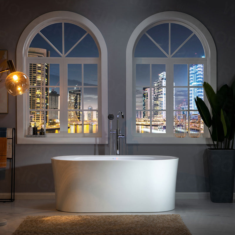 Woodbridge Contemporary Freestanding Acrylic Air Bubble Soaking Bathtub B0102-C