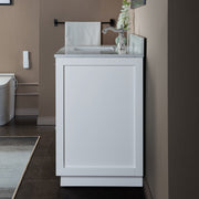 Woodbridge Venice 48 Vanity with Brushed Nickel Trim and Carrara Engineered Stone Top