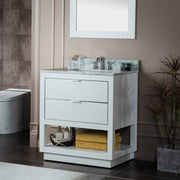Woodbridge Venice 30 Vanity with Brushed Nickel Trim and Carrara Marble Top
