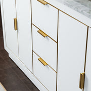 Woodbridge Venice 61 Double Sink Vanity with Gold Trim and Carrara Marble Top