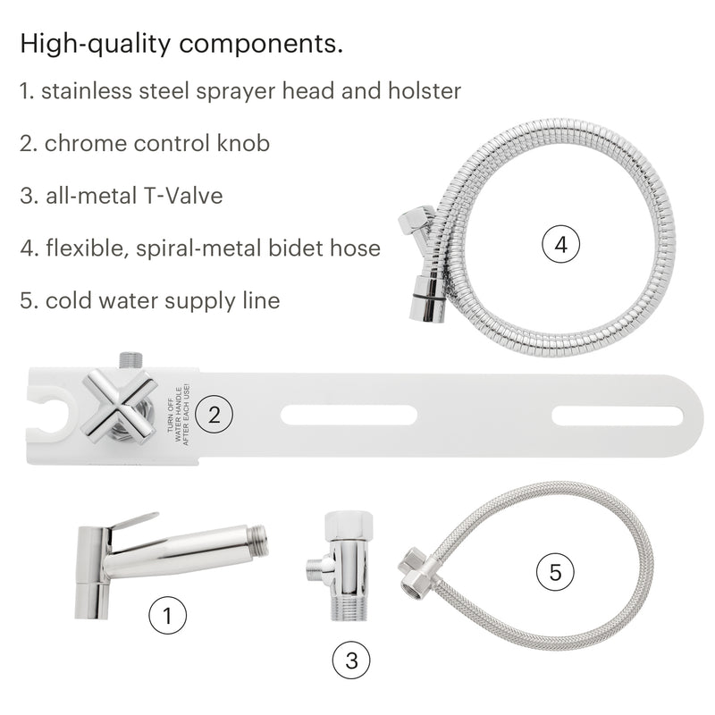 Brondell CleanSpa Luxury Hand-Held Bidet Holster with Integrated Shut Off