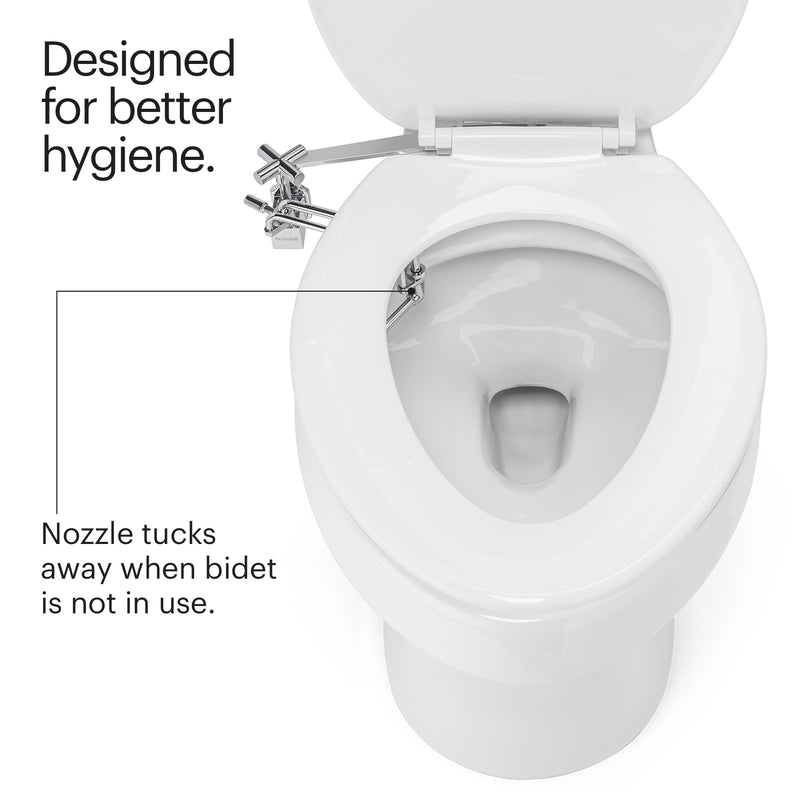 Brondell Side-Mounted Bidet Attachment with Adjustable Spray Wand, Dual Temperature