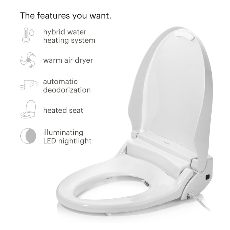 Brondell Swash DR802 Advanced Bidet Toilet Seat with Remote Control