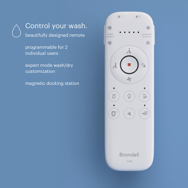 Brondell Swash Eco Thinline T66 Luxury Bidet Toilet Seat with Remote Control