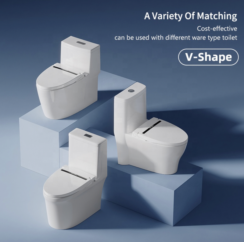V-Shaped Design Smart Bidet Toilet Seat Thin Lid Electric Heated Toilet Cover Intelligent Toilet Seat
