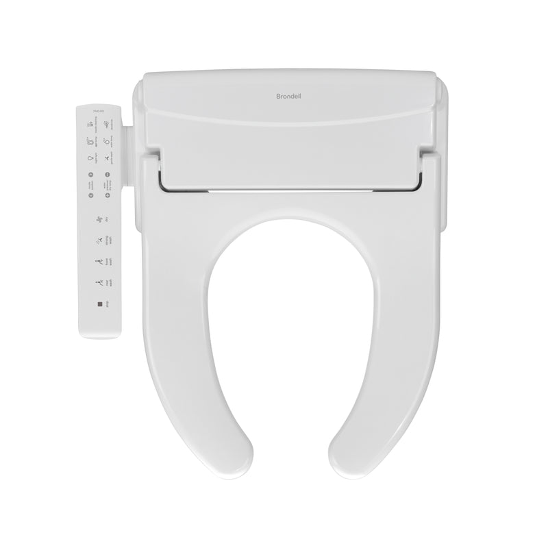 Brondell Swash Thinline T22 Commercial Bidet Toilet Seat with Open Front Less Cover and Side Arm Control