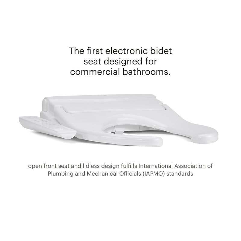 Brondell Swash Thinline T22 Commercial Bidet Toilet Seat with Open Front Less Cover and Side Arm Control