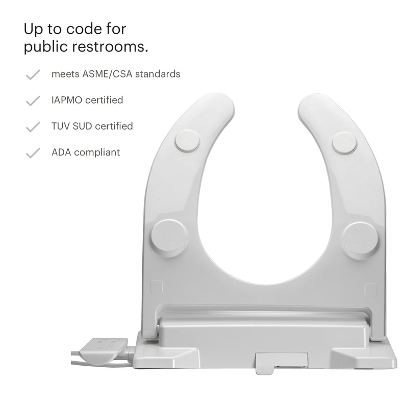 Brondell Swash Thinline T22 Commercial Bidet Toilet Seat with Open Front Less Cover and Side Arm Control
