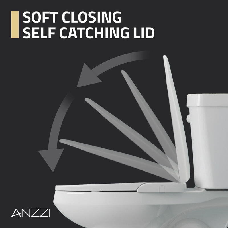 ANZZI Minnow 19 in. Elongated Manual Bidet Toilet Seat with Soft-Close Lid and Dual Self-Cleaning Nozzles