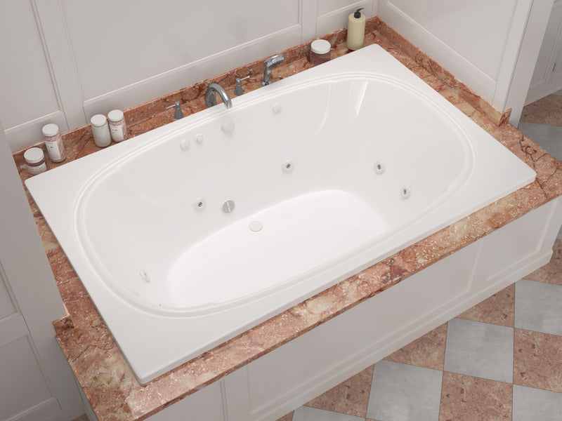 Atlantis Whirlpools Charleston 48 x 78 Rectangular Whirlpool Jetted Bathtub with Reversible Drain