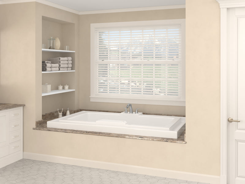 Atlantis Whirlpools Opal Series 78 in. x 46 in. Rectangular Whirlpool Bathtub with Center drain and V-Style Back Jets in Glossy Smooth White
