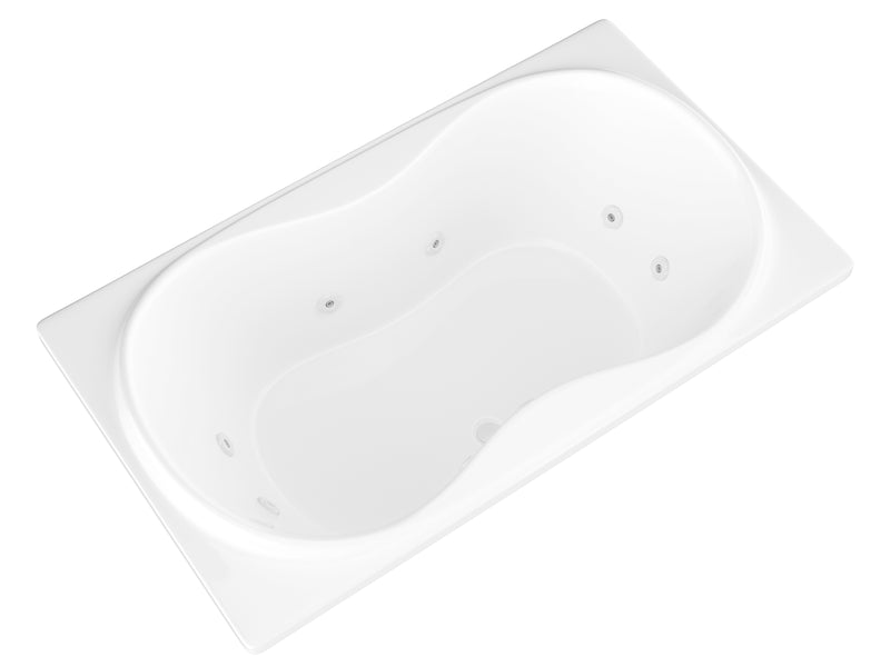 Atlantis Whirlpools Whisper 36 x 72 Rectangular Whirlpool Jetted Bathtub with Reversible Drain