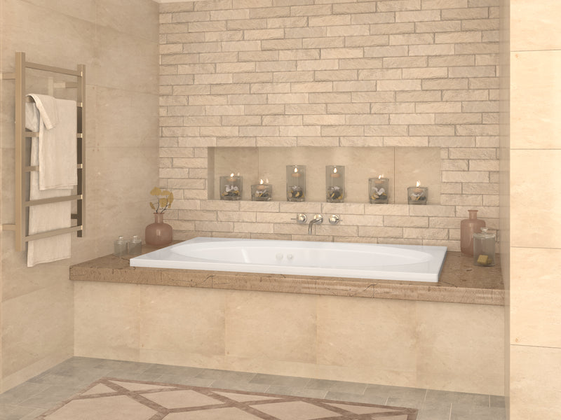 Atlantis Whirlpools Vogue 42 x 72 Rectangular Whirlpool Jetted Bathtub with Reversible Drain