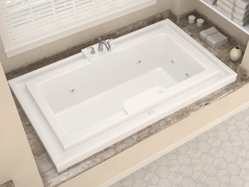 Atlantis Whirlpools Opal Series 78 in. x 46 in. Rectangular Whirlpool Bathtub with Center drain and V-Style Back Jets in Glossy Smooth White