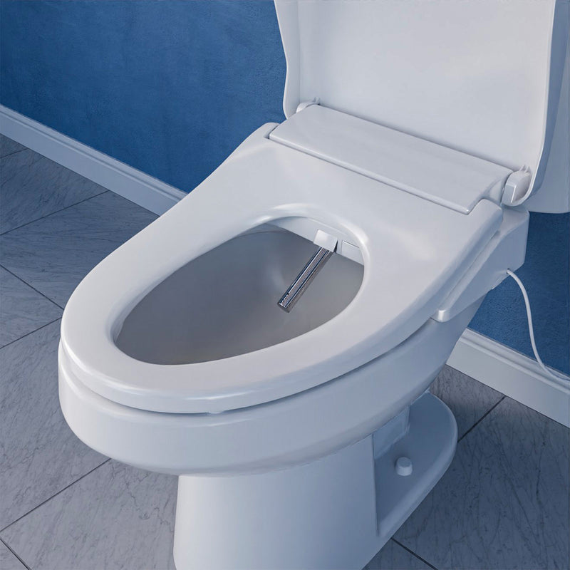 ANZZI Electric Bidet Seat, Elongated, with Heated Seat, Warm Water Wash, and Wireless Remote
