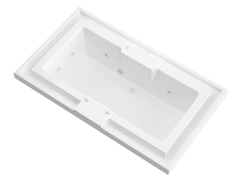 Atlantis Whirlpools Opal Series 78 in. x 46 in. Rectangular Whirlpool Bathtub with Center drain and V-Style Back Jets in Glossy Smooth White