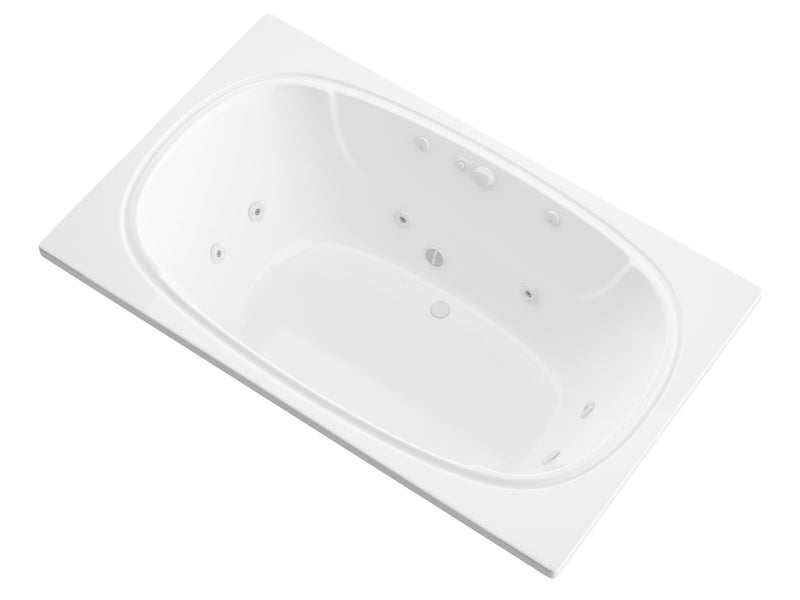 Atlantis Whirlpools Charleston 48 x 78 Rectangular Whirlpool Jetted Bathtub with Reversible Drain