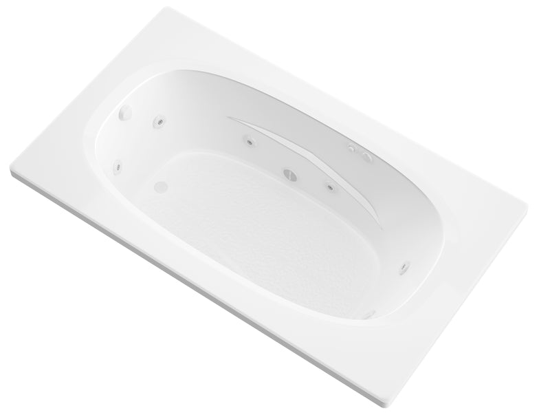 Atlantis Whirlpools Polaris 72 in. x 36 in. Rectangular Whirlpool Bathtub with V-Style Back Jets in Glossy White