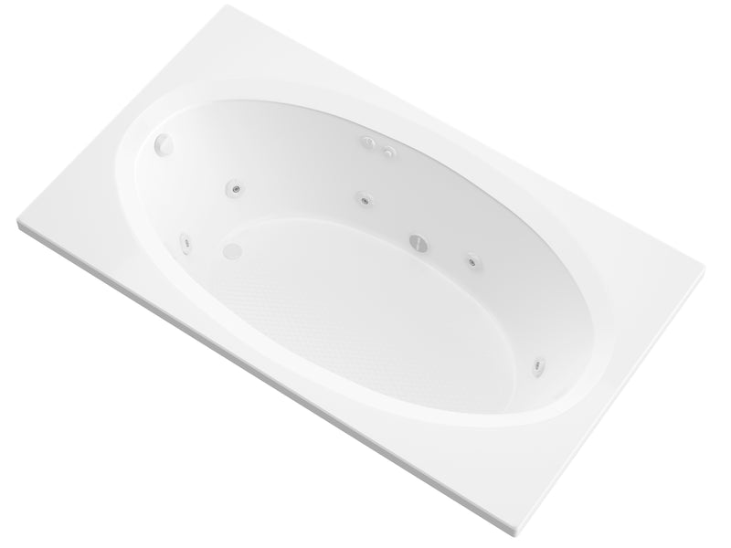 Atlantis Whirlpools Vogue 84 in. x 43 in. Rectangular Whirlpool Bathtub with Left Side Drain and V-Style Back Jets in Glossy White