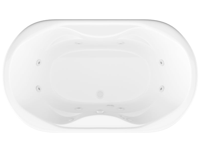 Atlantis Whirlpools Indulgence Waterfall 71 x 41 Rectangular Whirlpool Jetted Bathtub
