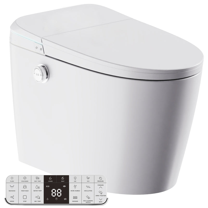 ANZZI ENVO Dia Series 1.28 GPF Smart Bidet Toilet with Auto Open, Dual Flush, and Heated Seat