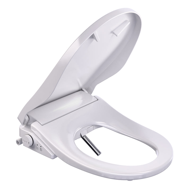 ANZZI Electric Bidet Seat for Elongated Toilets with Auto Lid, Heated Seat, Warm Water Wash, and Remote