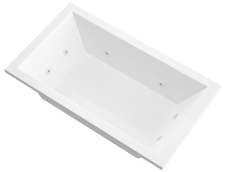 Atlantis Whirlpools Venetian 42 x 72 Rectangular Whirlpool Jetted Bathtub with Reversible Drain