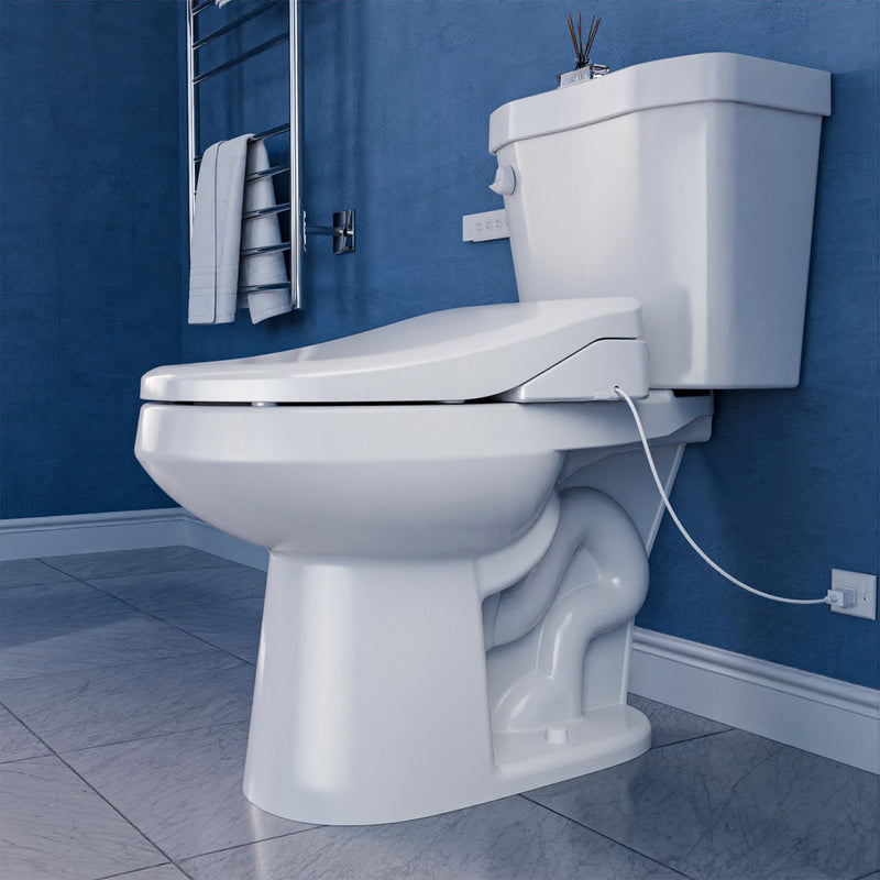ANZZI Electric Bidet Seat, Elongated, with Heated Seat, Warm Water Wash, and Wireless Remote