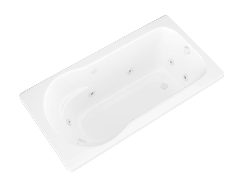 Atlantis Whirlpools Zircon Series 60 in. x 32 in. Rectangular Whirlpool Bathtub with Left Side Drain and V-Style Back Jets in Glossy White