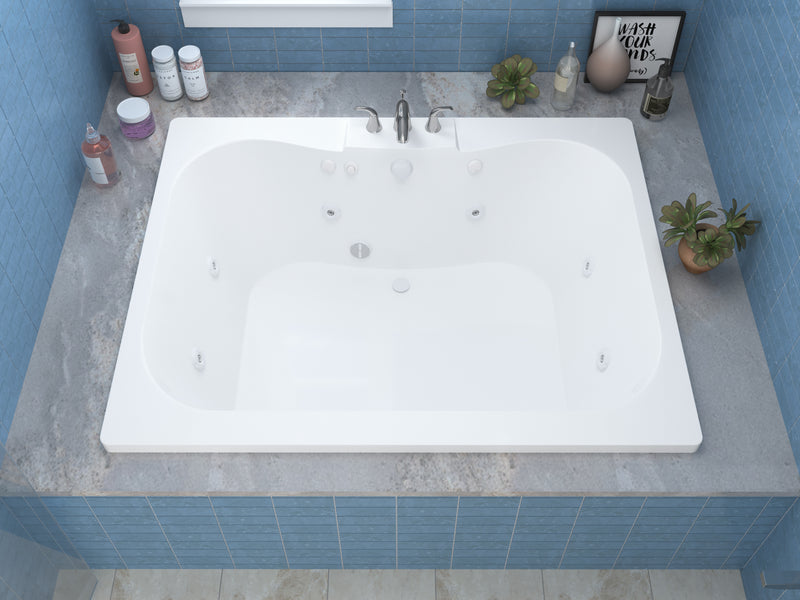 Atlantis Whirlpools Neptune 40 x 60 Rectangular Whirlpool Jetted Bathtub with Reversible Drain