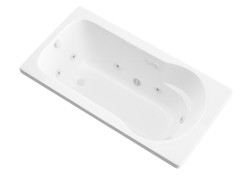 Atlantis Whirlpools Zircon Series 60 in. x 32 in. Rectangular Whirlpool Bathtub with Left Side Drain and V-Style Back Jets in Glossy White
