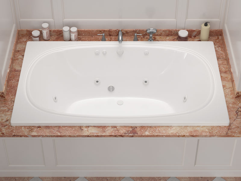 Atlantis Whirlpools Charleston 48 x 78 Rectangular Whirlpool Jetted Bathtub with Reversible Drain
