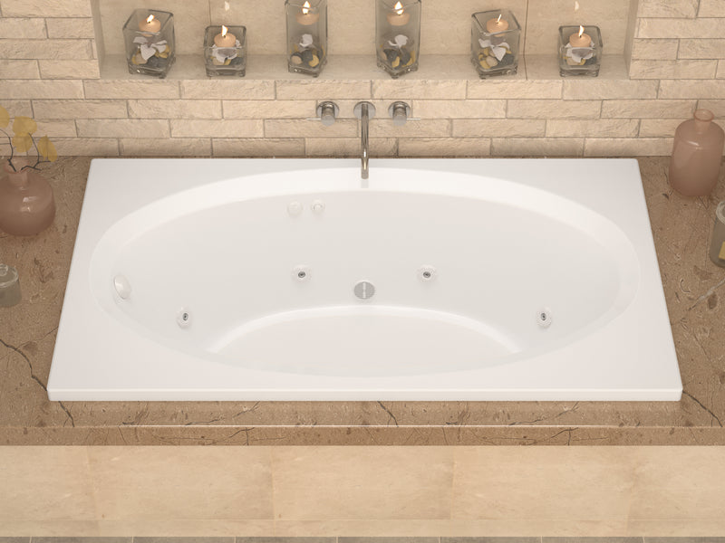Atlantis Whirlpools Vogue 84 in. x 43 in. Rectangular Whirlpool Bathtub with Left Side Drain and V-Style Back Jets in Glossy White