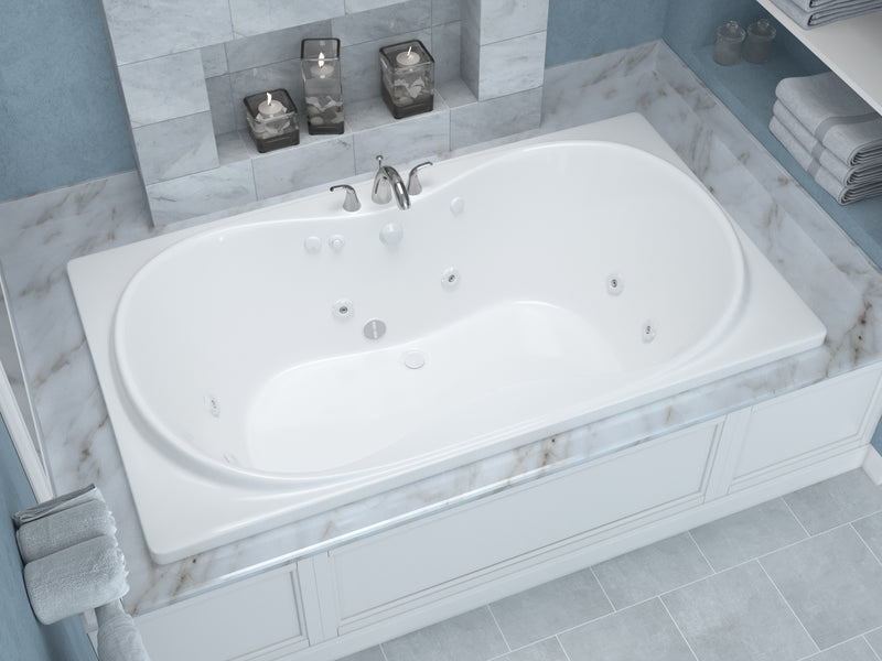 Atlantis Whirlpools Whisper 36 x 72 Rectangular Whirlpool Jetted Bathtub with Reversible Drain