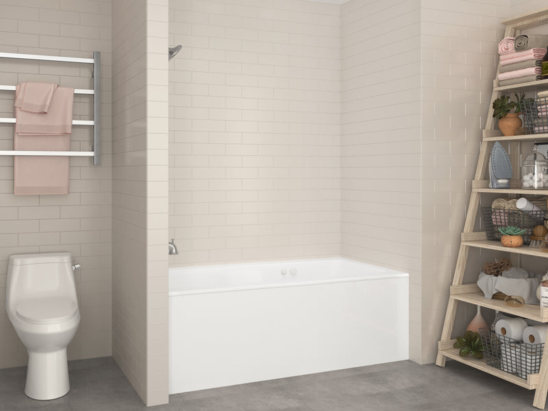 Atlantis Whirlpools Soho Amber 60 in. x 30 in. Rectangular Whirlpool Bathtub with Left Side Drain and V-Style Back Jets in Glossy White