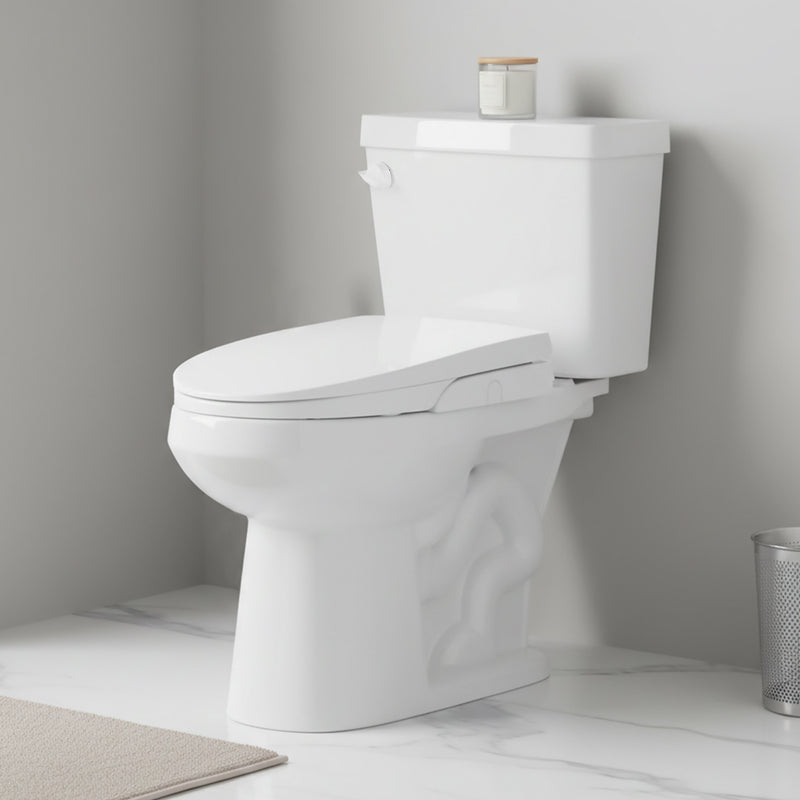ANZZI Minnow 19 in. Elongated Manual Bidet Toilet Seat with Soft-Close Lid and Dual Self-Cleaning Nozzles