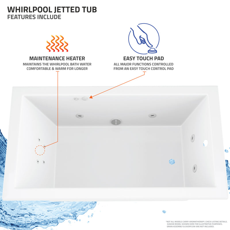 Atlantis Whirlpools Eclipse 60 x 60 Corner Whirlpool Jetted Bathtub