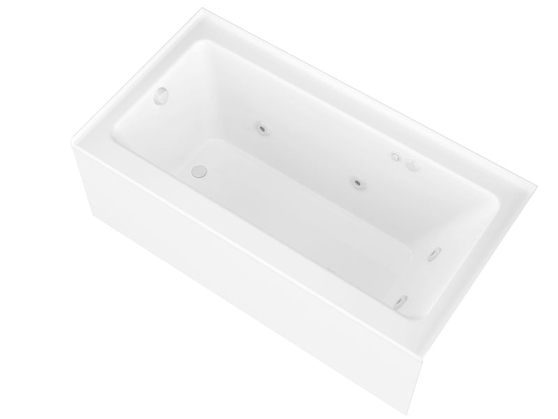 Atlantis Whirlpools Soho Amber 60 in. x 30 in. Rectangular Whirlpool Bathtub with Left Side Drain and V-Style Back Jets in Glossy White