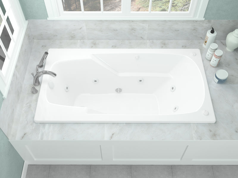 Atlantis Whirlpools Eros 32 x 60 Rectangular Whirlpool Bathtub with Left Side Drain and V-Style Back Jets in Glossy White