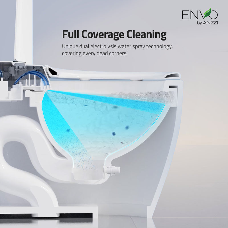 ANZZI ENVO Dia Series 1.28 GPF Smart Bidet Toilet with Auto Open, Dual Flush, and Heated Seat