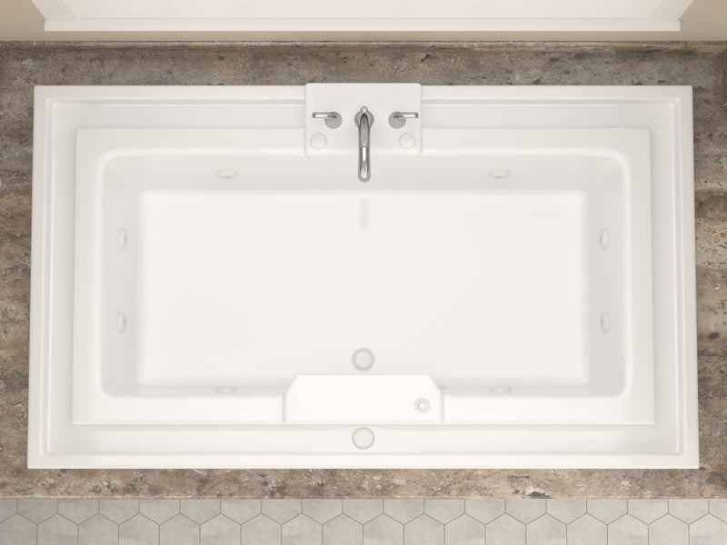 Atlantis Whirlpools Opal Series 78 in. x 46 in. Rectangular Whirlpool Bathtub with Center drain and V-Style Back Jets in Glossy Smooth White