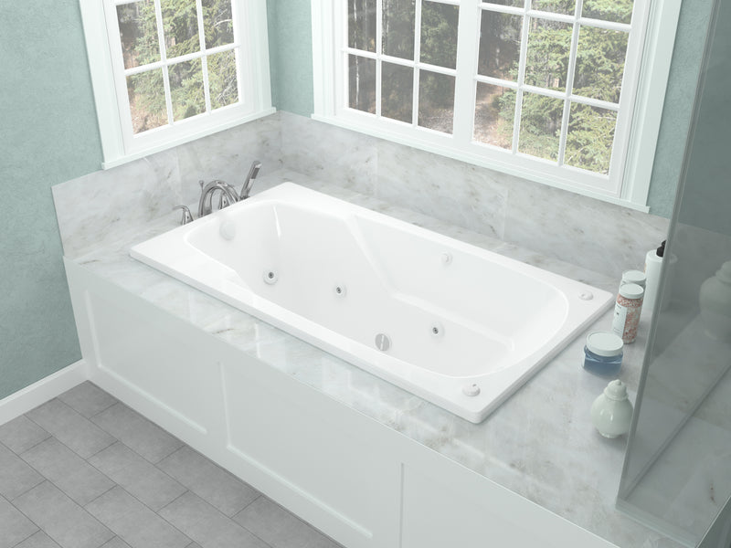 Atlantis Whirlpools Eros 36 x 72 Rectangular Whirlpool Jetted Bathtub with Reversible Drain