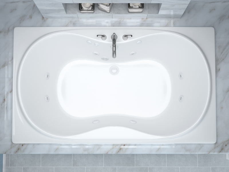 Atlantis Whirlpools Whisper 36 x 72 Rectangular Whirlpool Jetted Bathtub with Reversible Drain